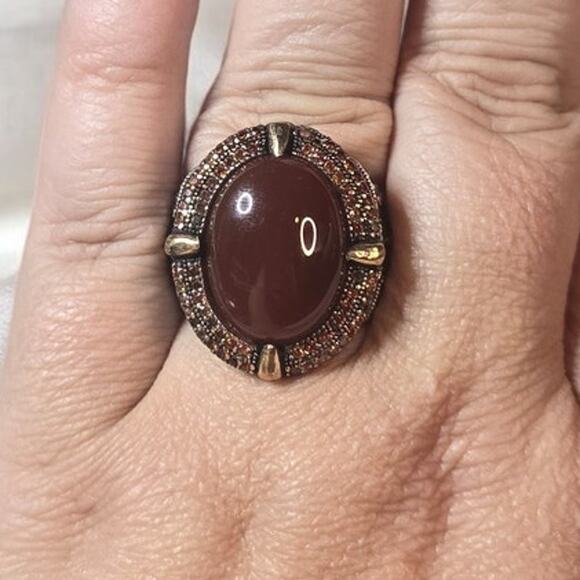 Carnelian 925 Silver Vintage Men's Ring Size 11.5 - Picture 4 of 13